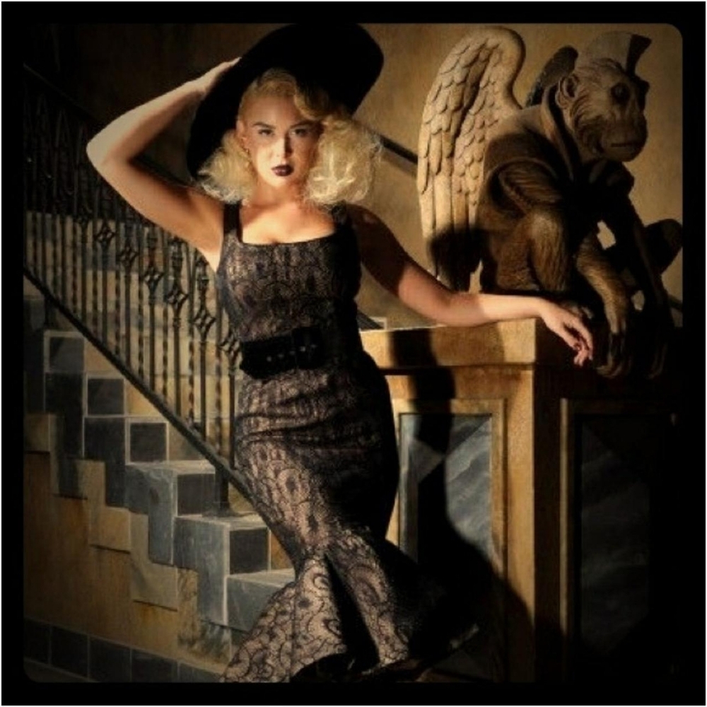 Pinup Couture Black and Gold Dress Plus Size 2x